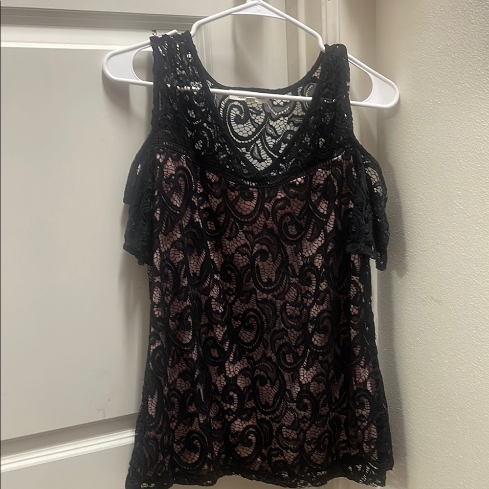 Elegant Black Lace Women's Top